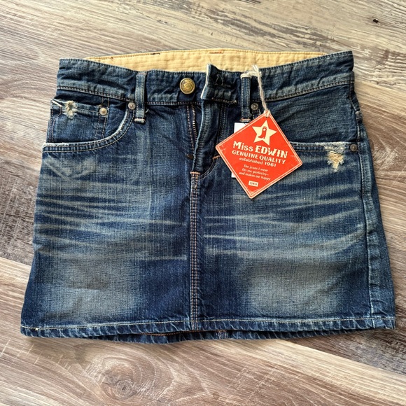 Miss Edwin Blue Denim Skirt - Picture 1 of 7